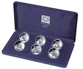 19/134-06 2004年 アテネオリンピック 公式 記念コイン 銀貨 6枚セット