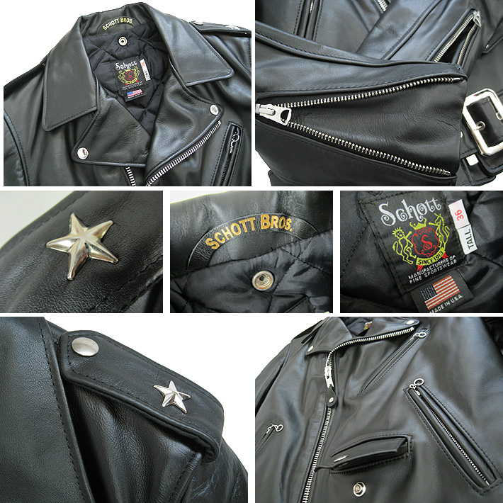 schott 革ジャン ワンスター Schott｜袖レザー メルトンダブル