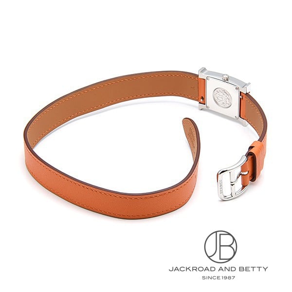 エルメス Hウォッチミニ レザーベルト ドゥブルトゥール オレンジ