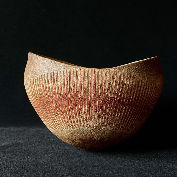 京焼・清水焼大丸北峰（二代）作金線碧盂共箱無傷保証。