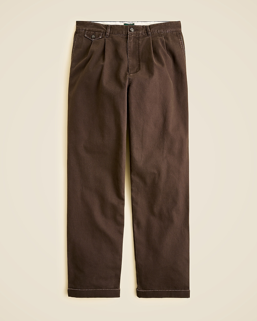 Relaxed-fit Double-pleated Chino Pant In Washed Canvas For Men | J