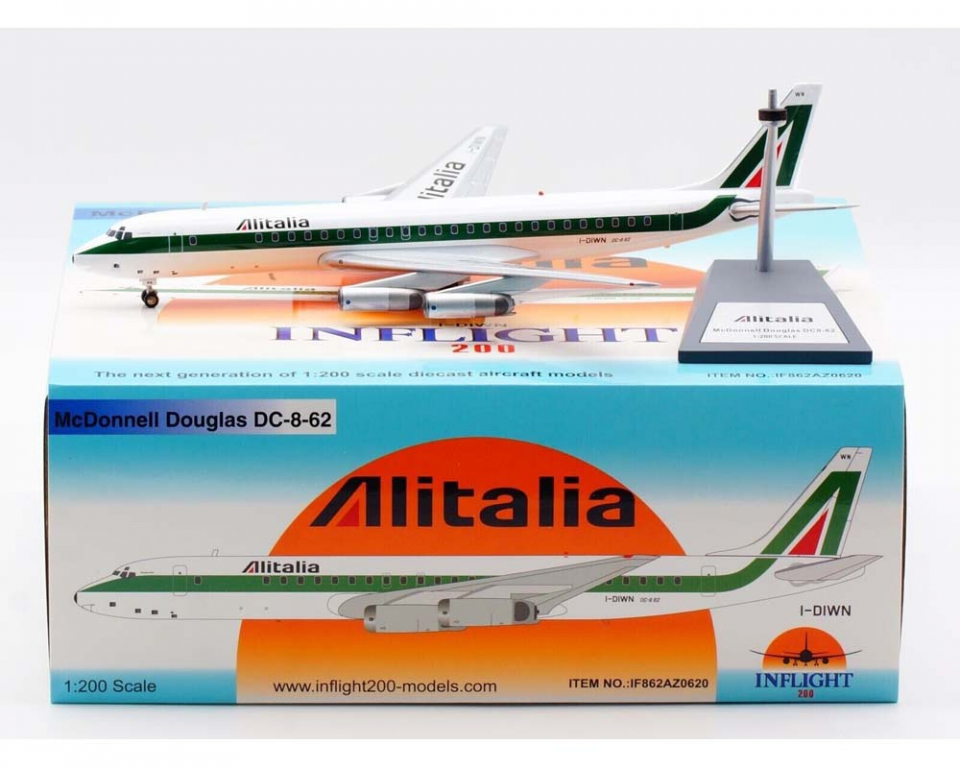 www.JetCollector.com: Alitalia DC-8-62 w/stand I-DIWN 1:200 Scale