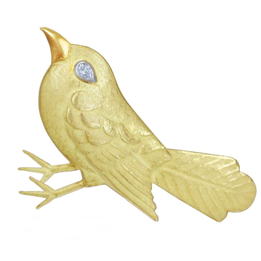 ブローチ k18 と石と細かなジュエリー ブローチ k18 と石と細かな