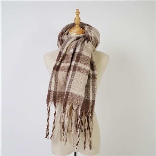 ボリュームタータンチェックマフラー2(M ブラウン): 雑貨 | ジェリー