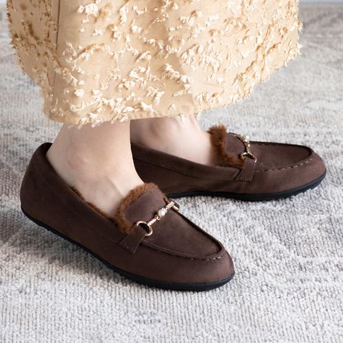 インナーファーパールビットモカシン(22.5cm ダークブラウンスエード
