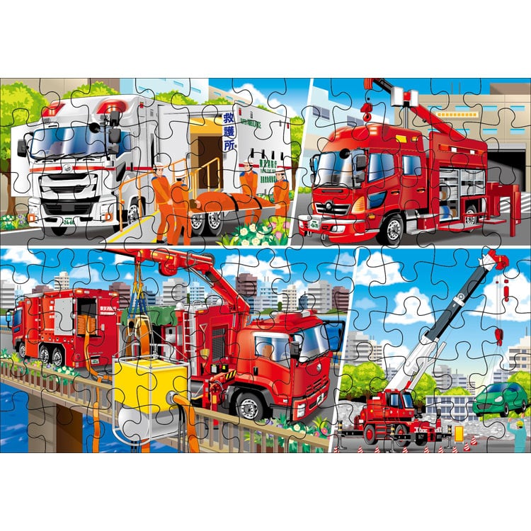 KMN-JP-44 STEP4 いろいろな場面ではたらく車 54/70/88ピース くもん