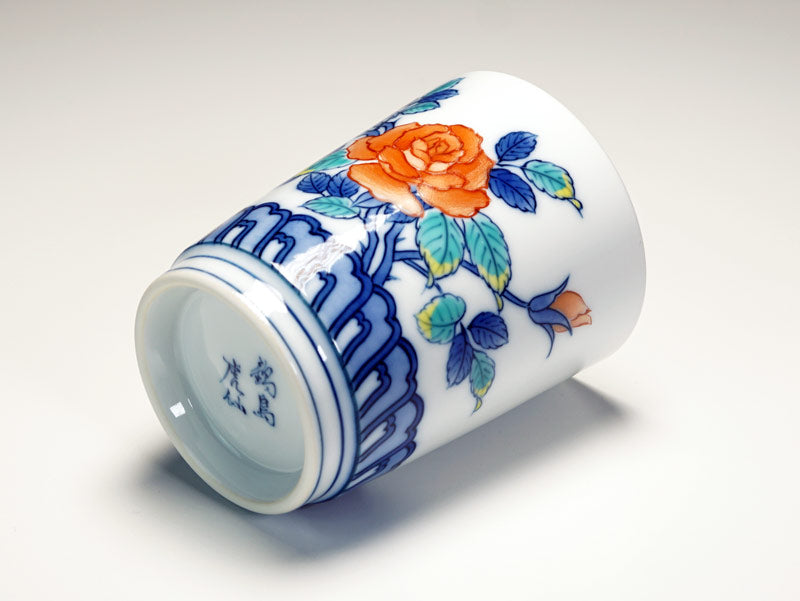 春慶塗手アンティーク鉢&有田焼き(お茶吞茶碗4客) 春慶塗手