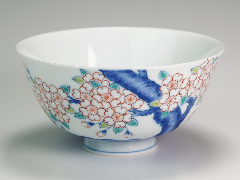 有田焼】茶碗 染錦吉祥桜図