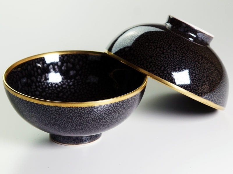 金彩黒茶碗 8個セット 金彩黒茶碗 8個セット