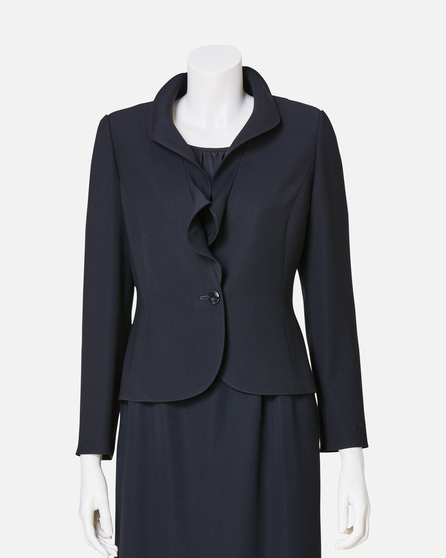 jun ashida Multi Black - フリルブラックジャケット / Frill Lapel