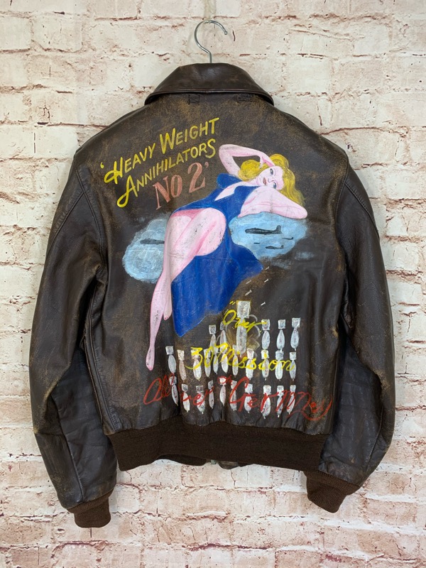 実物A-2 フライトジャケット ピンナップガールバックペイント 米軍実物