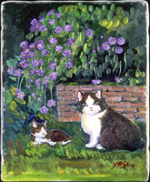 長嶺ヤス子 猫 油絵 額付 美品 長嶺ヤス子猫 油絵額付美品