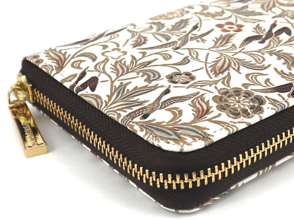 雁＜茶＞ ぐるっとファスナーの長財布［t］