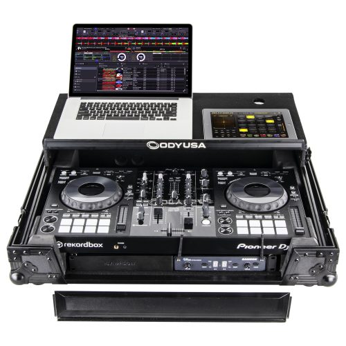 Black Pioneer DDJ-800 Flight Case with Bottom 1U Rack Space and
