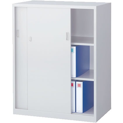 ANW-345S 生興 スチール引戸書庫 下置用 ホワイト 幅880×奥行515×高さ