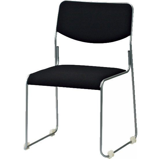 CM270-MZY-BK サンケイ スタッキングチェア ループ脚 布張り ブラック