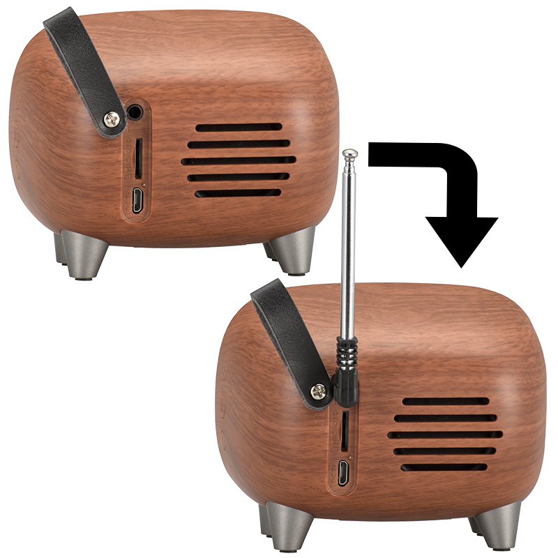 AudioComm Bluetoothスピーカー レトロ 木目調 [品番]03-0397｜株式