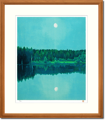 新品】東山魁夷「二つの月」 ポスター 複製画 日本画 大サイズ額付