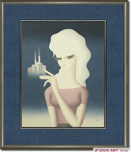 東郷青児 赤い尖塔 | 絵画など美術品の販売と買取 | 東京・銀座 おいだ美術