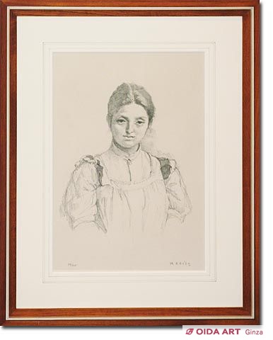 小磯良平『 若い女 』1978制作 /エッチング/ サイン・ed入り/高級額装