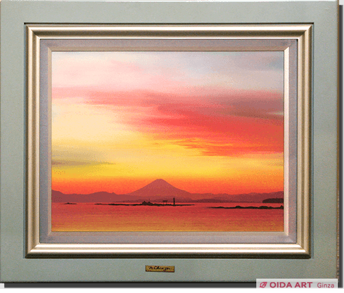 鎮西直秀「沖縄にて-羽地内海-」油彩画 油絵 直筆サイン入り F6サイズ