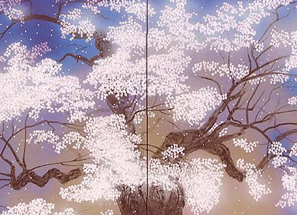 中島千波 醍醐桜（屏風） | 絵画など美術品の販売と買取 | 東京・銀座