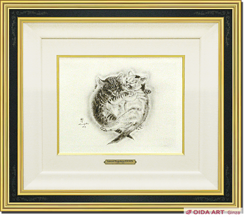 藤田嗣治 エスタンプリトグラフ 猫の本より「アタラとヘシオン」 100部