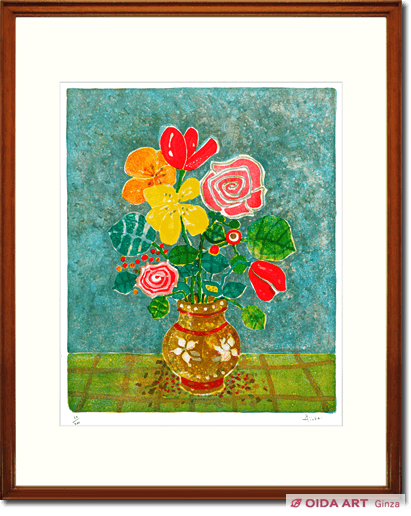 アイズピリ 青い背景の花瓶の花 | 絵画など美術品の販売と買取 | 東京