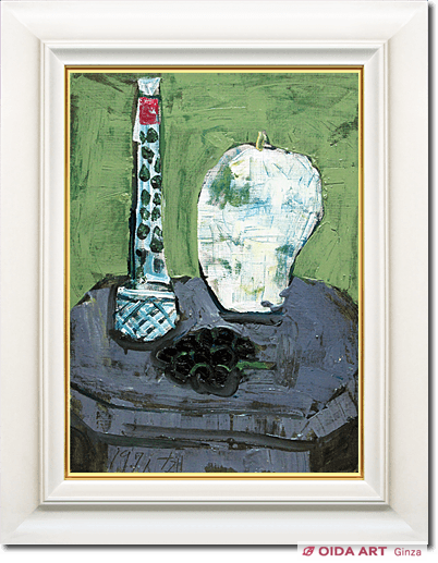 真作」須田剋太「抽象記号」抽象画 油彩画 額装 サイン有り F10号 真