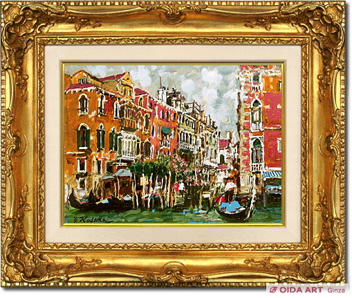 児玉幸雄、絵画、油彩4号、パリー風景、高級額縁、肉筆、田崎広助