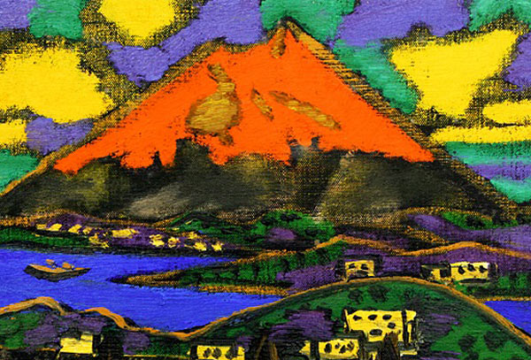 田崎広助 箱根の富士 6号 鑑定書付き 額縁付き ※本日限定値下 田崎広助