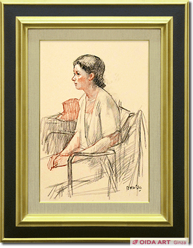 小磯良平 女性像 R.Koiso 美術品 絵画 人物画 小磯良平女性像R.Koiso