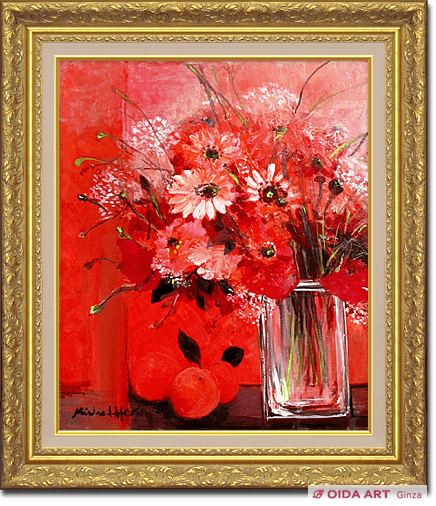 シリアルナンバー有り ミッシェル・アンリ 「真紅の花」 シリアル