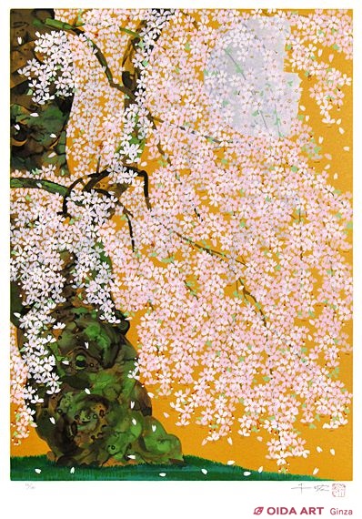 中島千波 白昼月枝垂桜 | 絵画など美術品の販売と買取 | 東京・銀座