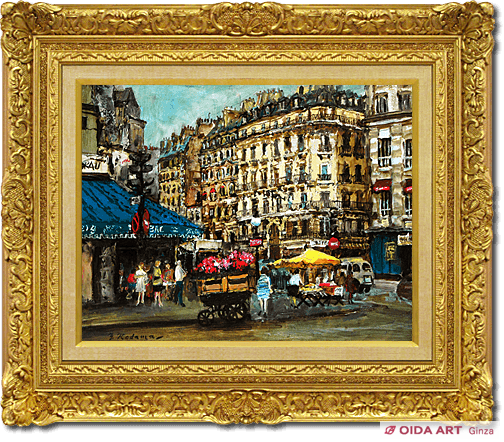 真作 美品 1960年代真筆油彩画！二科展/ニ紀展 児玉幸雄『ベルギーの村