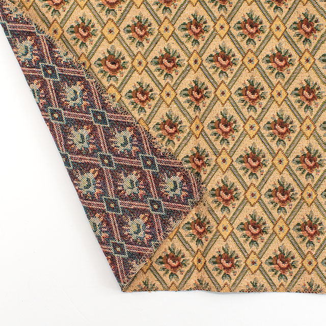 生地 ゴブランジャガード アンティーク柄 約140cm幅×150cmカット