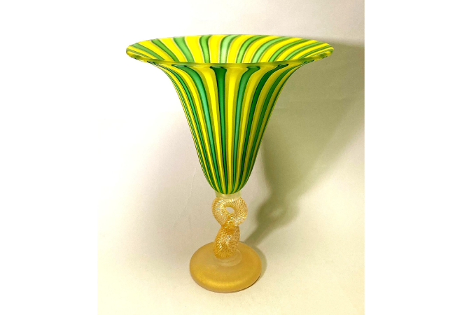 藤田喬平 手吹 ヴェニス 一輪 共箱 文化勲章受賞作家 花瓶 一輪挿し 花入