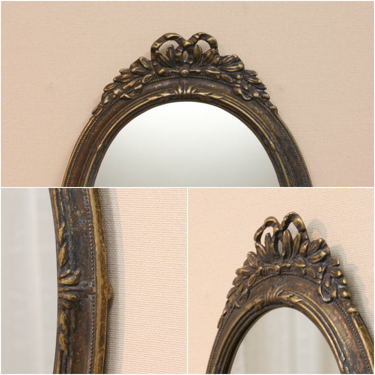 真鍮製ウォールミラー アンティーク仕上げ イタリア製ウォールミラー
