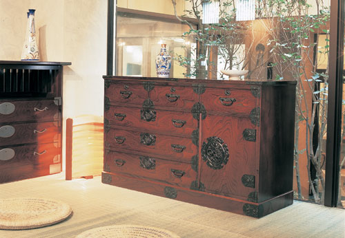 川野工芸】伝統民芸家具筑後民芸立長タンス(整理箪笥、チェスト)