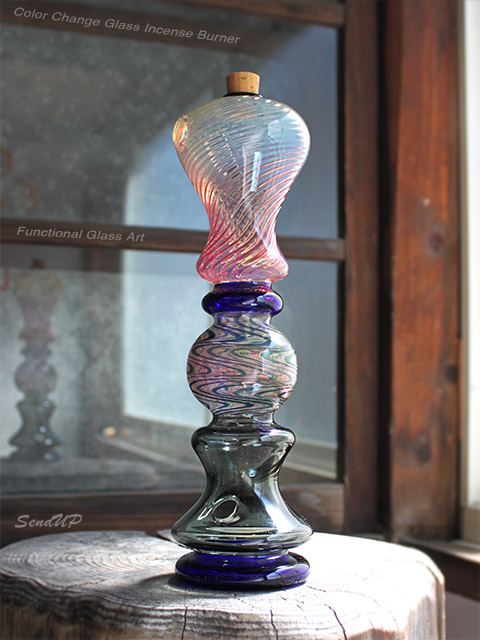 専用 スワールパターンのガラス製品 センドアップ お香立て No.3】Send