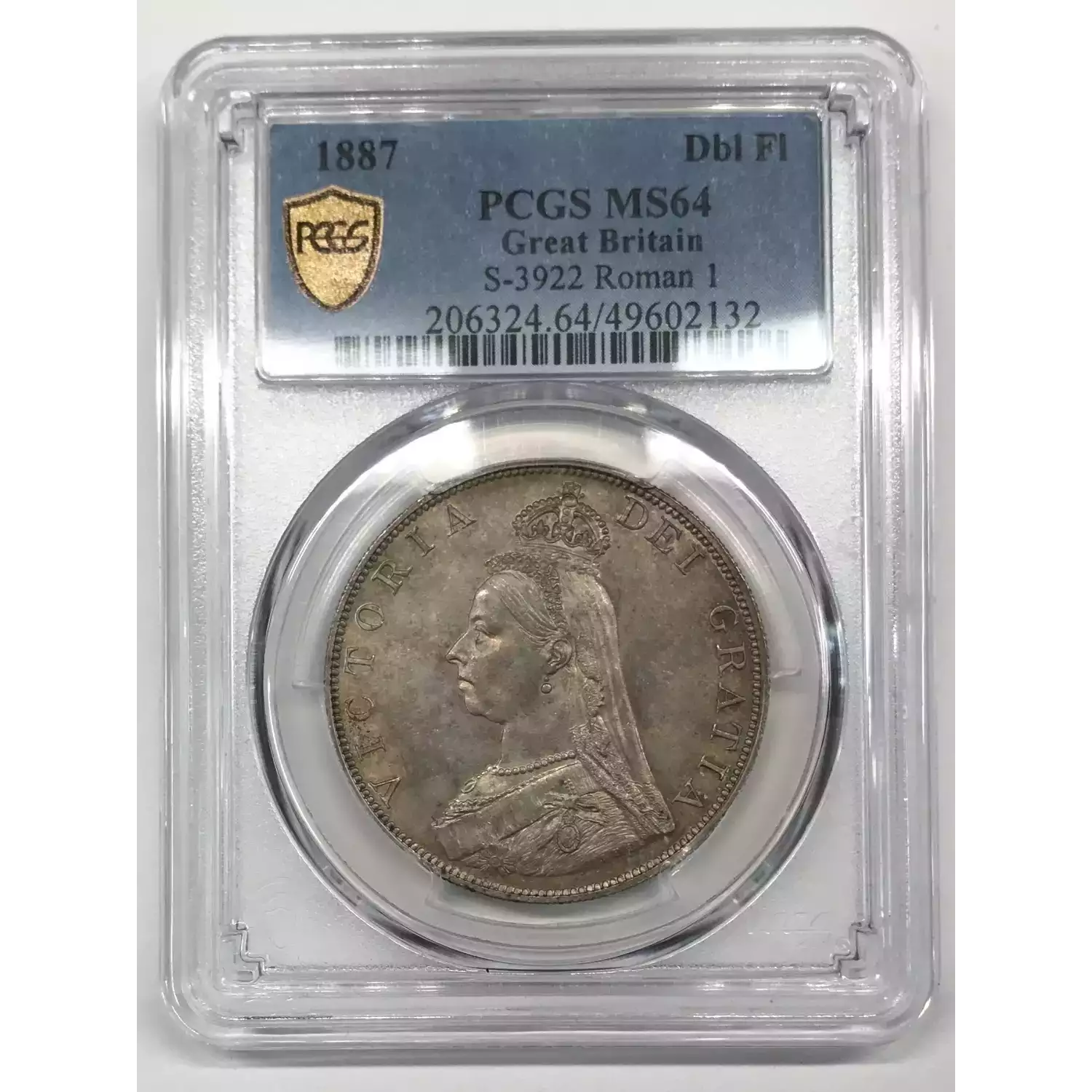 1887 Great Britain Silver DOUBLE FLORIN PCGS MS-64 S-3922 Roman 1