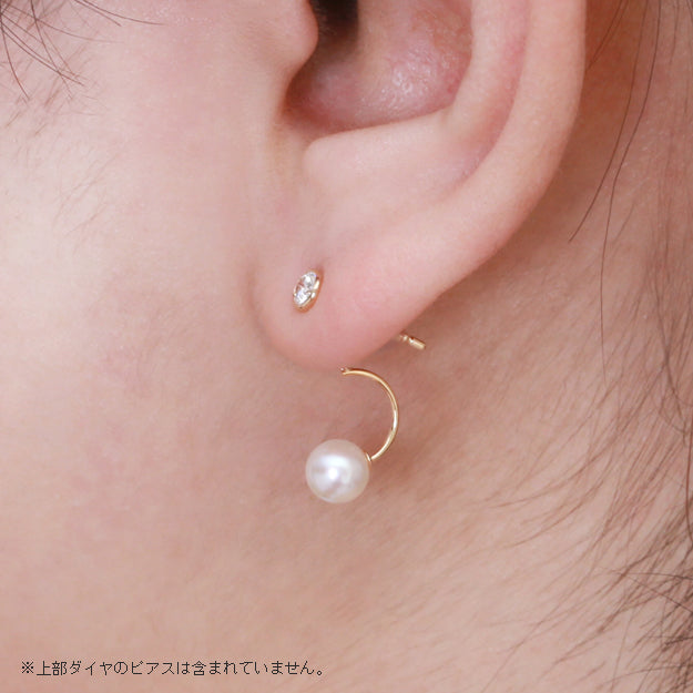 K18アコヤ パールスウィング ピアスキャッチ(片耳用