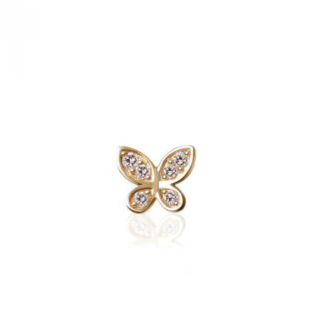K18/Pt「バタフライ」ピアス(片耳用)｜【オレフィーチェ】Orefice