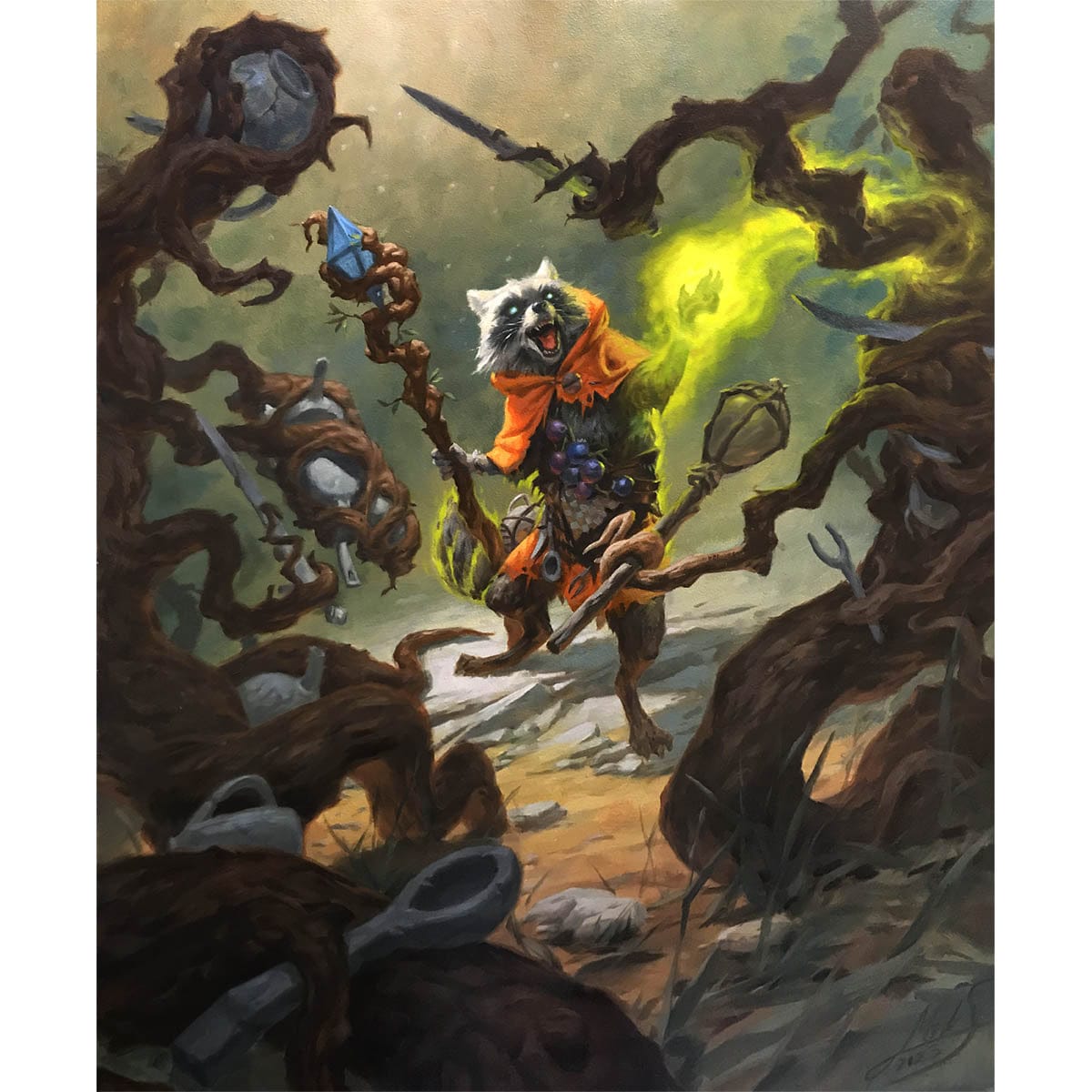 Bello, Bard of the Brambles Print - Original Magic Art