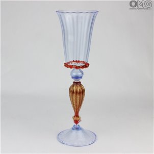 ベネチアンゴブレットグラスティペッティ-ムラノグラス脚付きグラス