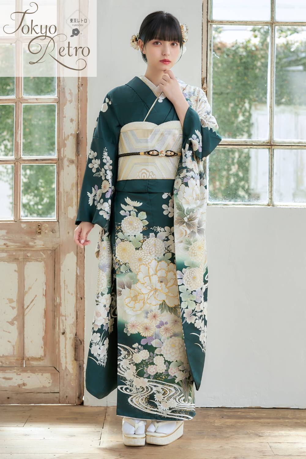 503z7☆鈴乃屋 振袖 総絞り 身幅広め 金駒刺繍 金彩☆美品 成人