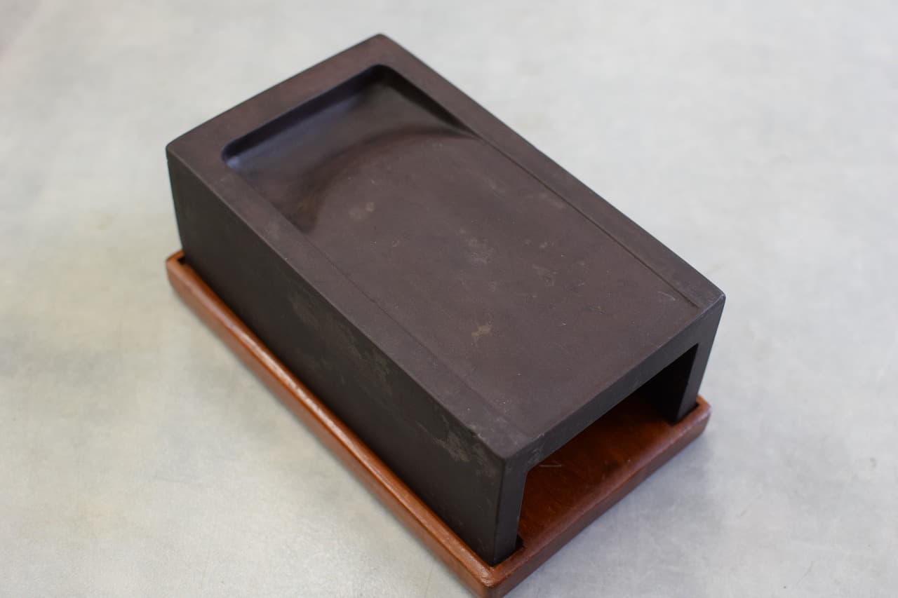 彫刻入り硯 古硯 彫刻入り硯 7寸 硯ー28