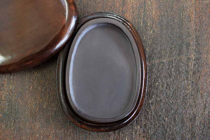 端渓硯麻子坑 楕円携帯用硯4インチ | 書道用品専門店【大阪教材社】