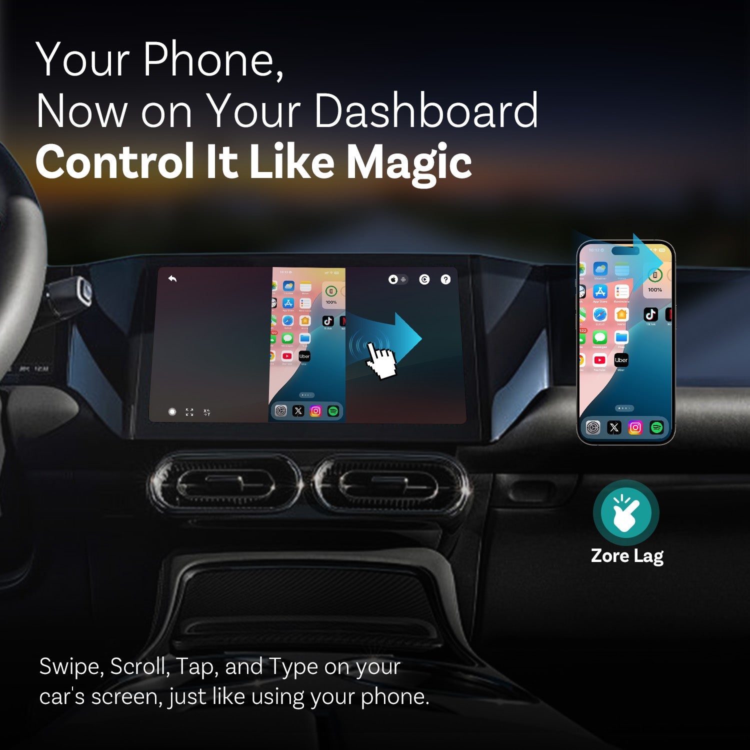 Ottocast Mirror Touch Wireless CarPlay Android Screen Mirror