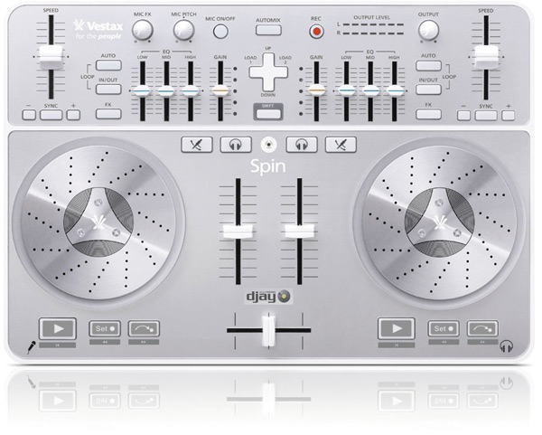 Vestax spin2 White Vestax Spin2 DJ専用コントローラー（ヘッドホン付